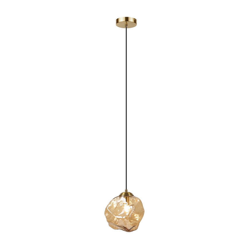 Hanglamp aan kabel CRISTAL 1xE14/15W/230V messing/rookbeige
