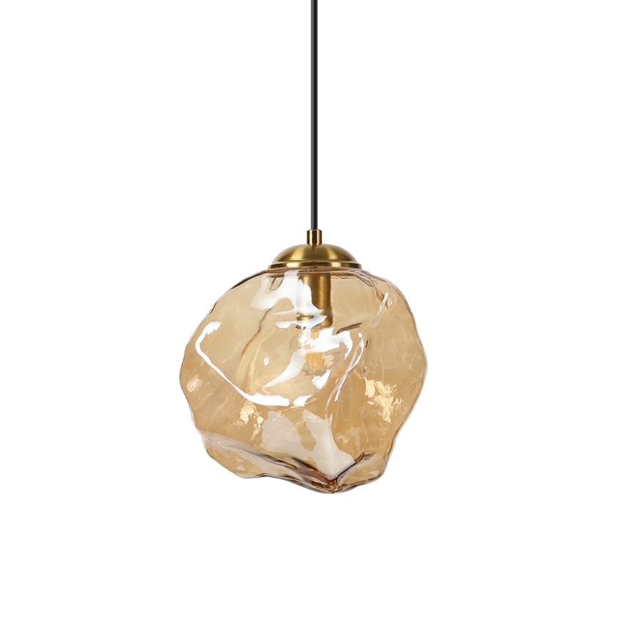 Hanglamp aan kabel CRISTAL 1xE14/15W/230V messing/rookbeige