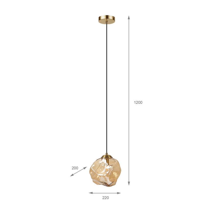 Hanglamp aan kabel CRISTAL 1xE14/15W/230V messing/rookbeige