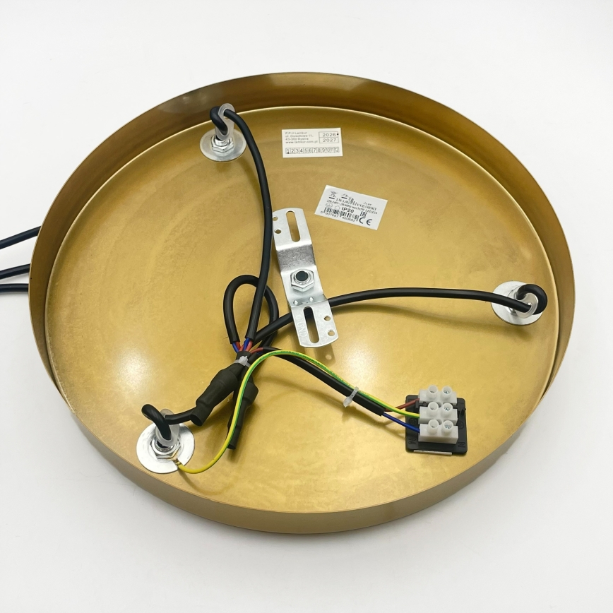 Hanglamp aan kabel CRISTAL 3xE14/15W/230V messing/rookbeige