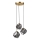 Hanglamp aan kabel CRISTAL 3xE14/15W/230V messing/rookzwart