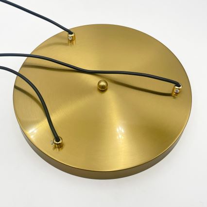Hanglamp aan kabel CRISTAL 3xE14/15W/230V messing/rookzwart
