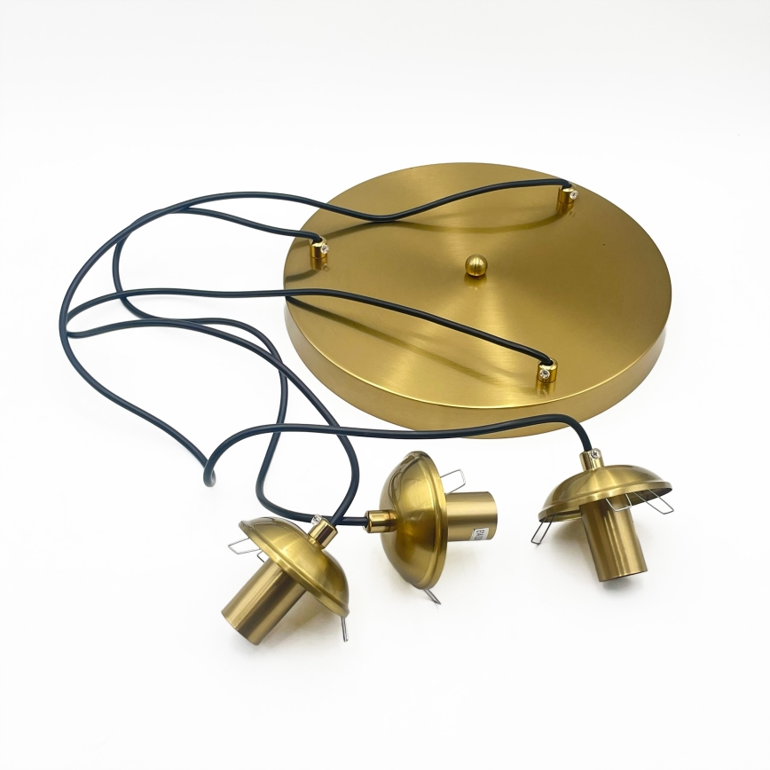 Hanglamp aan kabel CRISTAL 3xE14/15W/230V messing/rookzwart