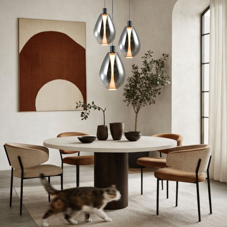 Hanglamp aan kabel DENSO 1xG9/5W/230V Ø 20 cm zwart chroom