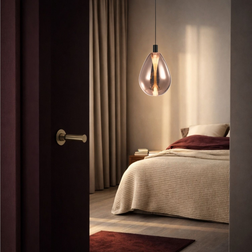 Hanglamp aan kabel DENSO 1xGU10/10W/230V Ø 30 cm koper/zwart