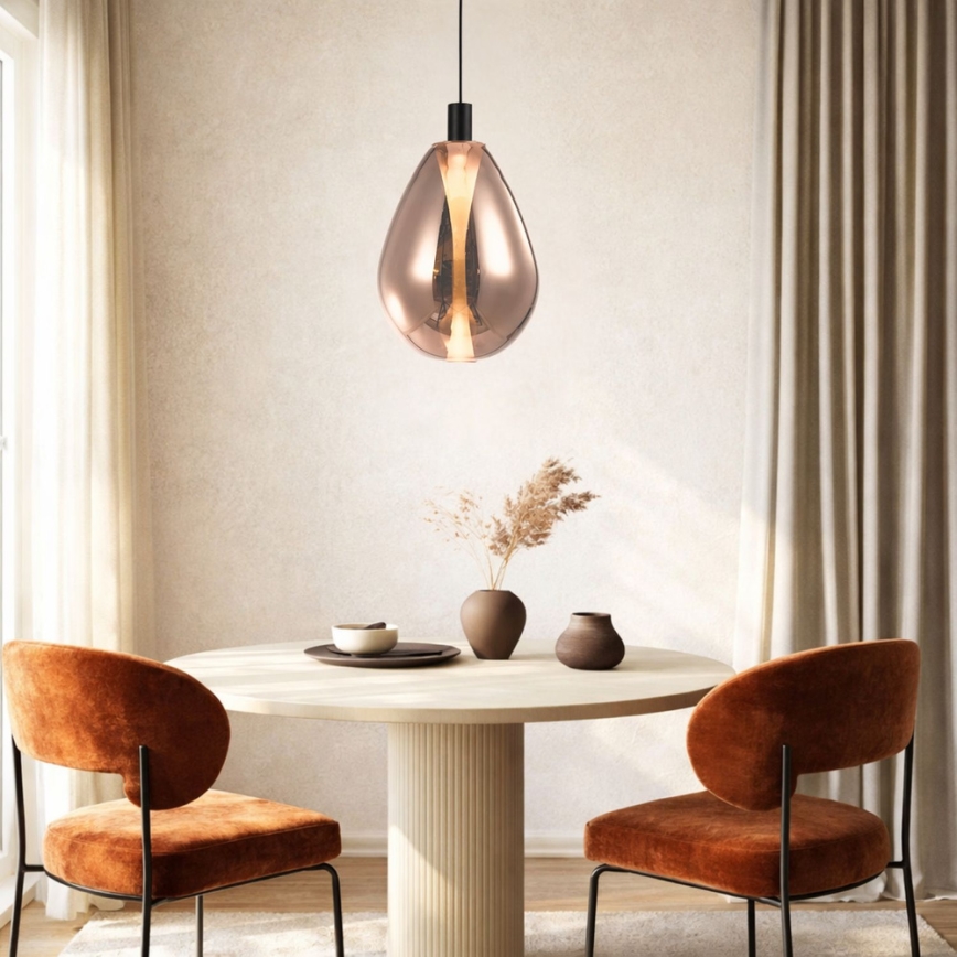Hanglamp aan kabel DENSO 1xGU10/10W/230V Ø 30 cm koper/zwart