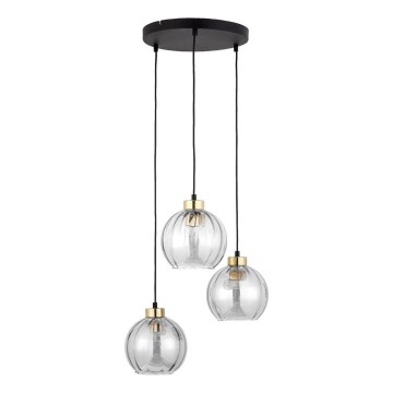 Hanglamp aan kabel DEVI 3xE27/15W/230V zwart/helder