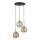 Hanglamp aan kabel DEVI 3xE27/15W/230V zwart/rookbeige
