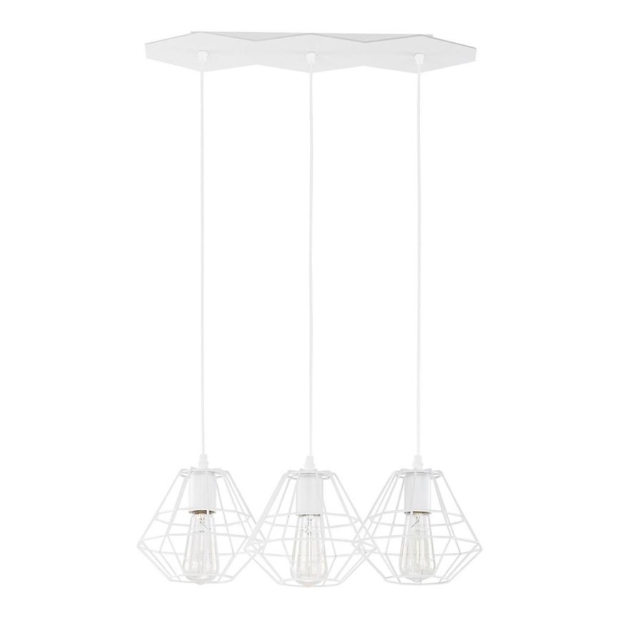 Hanglamp aan kabel DIAMOND 3xE27/60W/230V wit