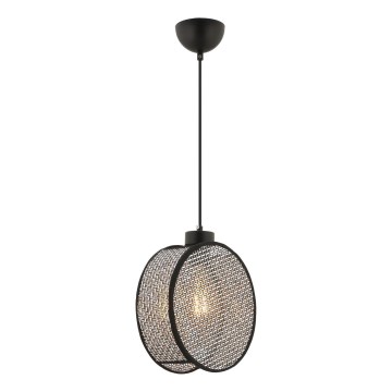 Hanglamp aan kabel DRUM 1xE27/60W/230V grijs/zwart