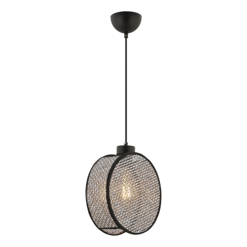Hanglamp aan kabel DRUM 1xE27/60W/230V grijs/zwart