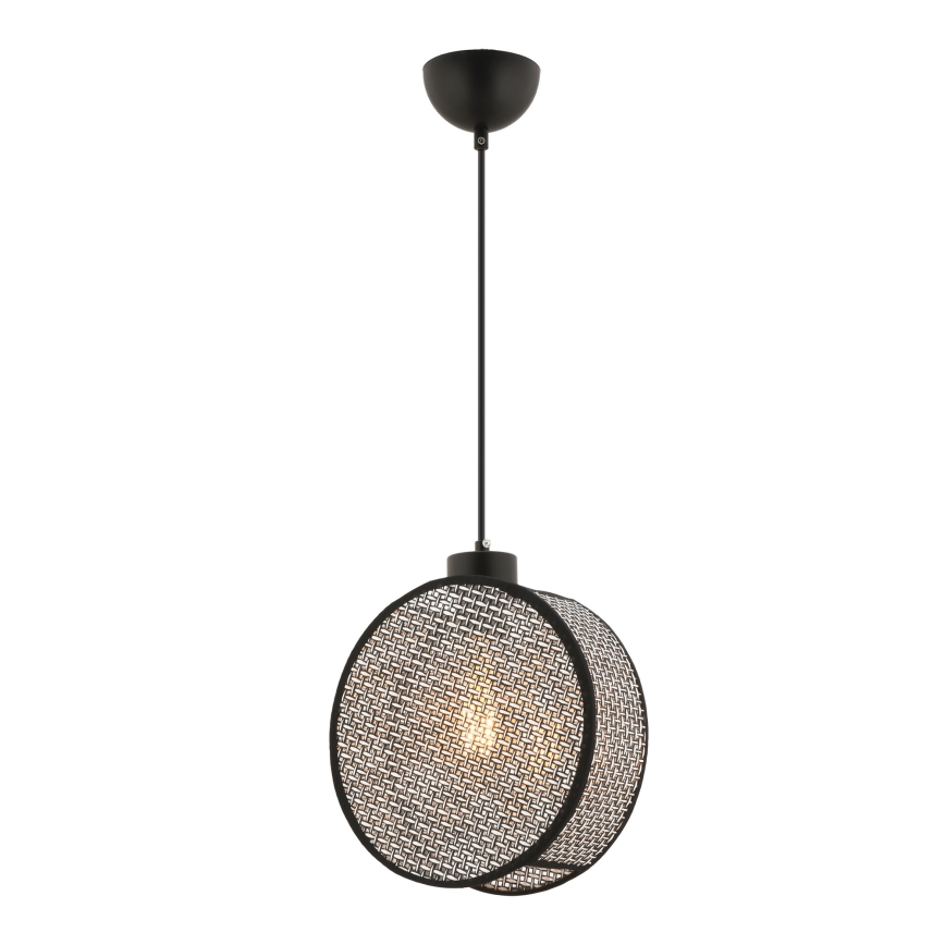 Hanglamp aan kabel DRUM 1xE27/60W/230V grijs/zwart
