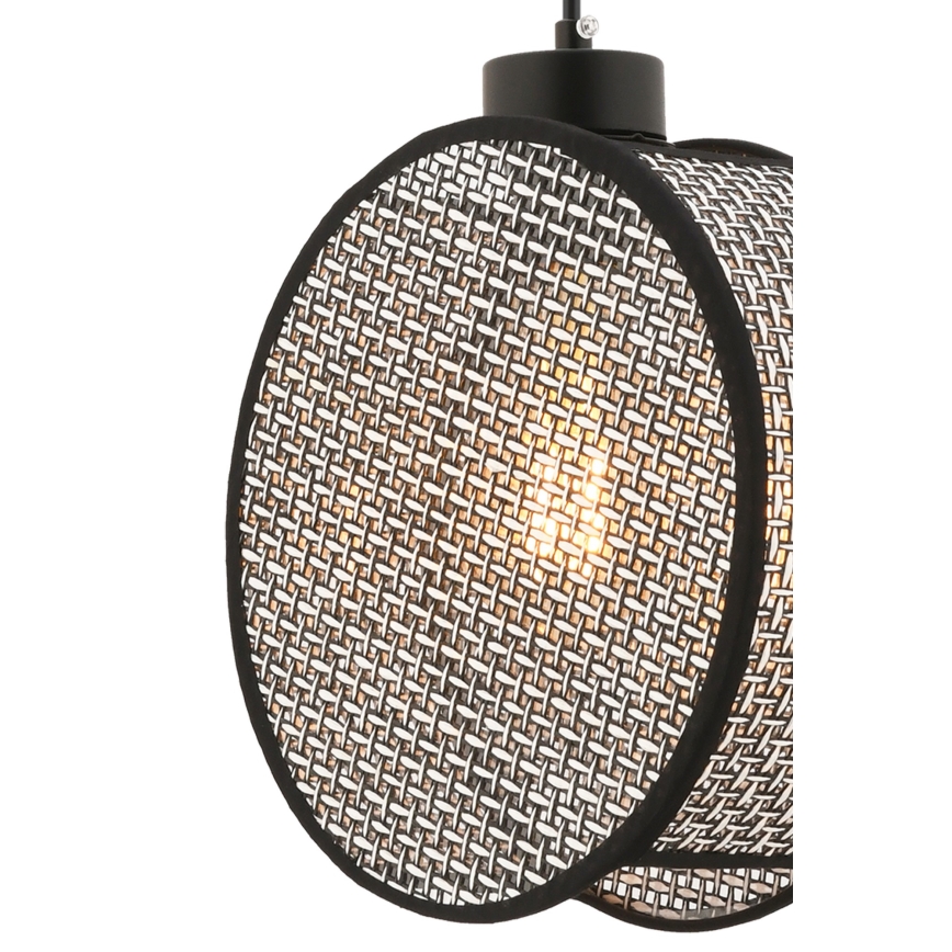 Hanglamp aan kabel DRUM 1xE27/60W/230V grijs/zwart