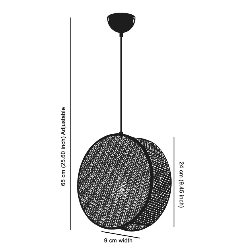 Hanglamp aan kabel DRUM 1xE27/60W/230V grijs/zwart