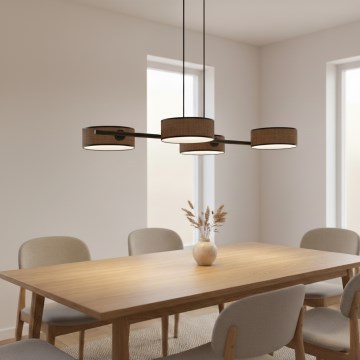 Hanglamp aan kabel DRUMZ 4xE14/10W/230V bruin