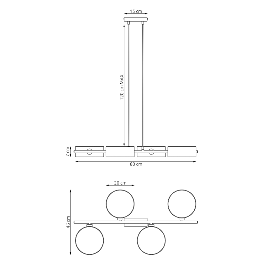 Hanglamp aan kabel DRUMZ 4xE14/10W/230V bruin