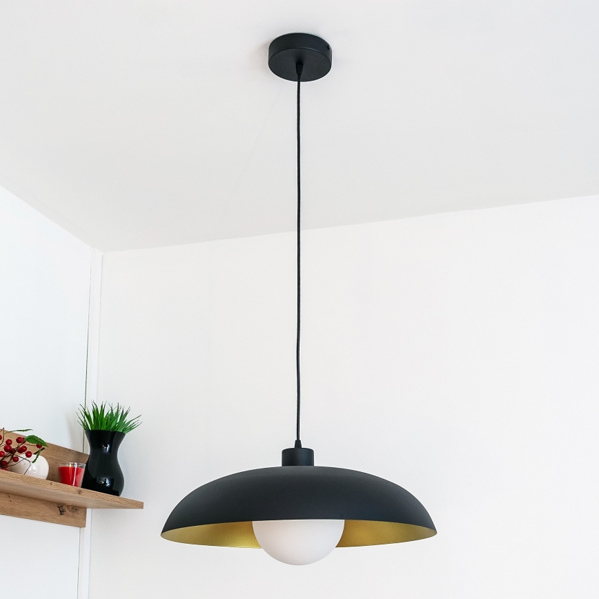 Hanglamp aan kabel ECLIPSE 1xE27/15W/230V zwart/goud