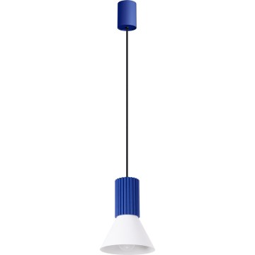 Hanglamp aan kabel ESTRIA 1xE14/10W/230V Ø 14 cm blauw