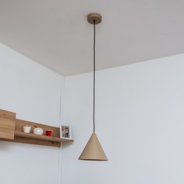 Hanglamp aan kabel ETNA 1xE27/15W/230V Ø 18,5 cm beige