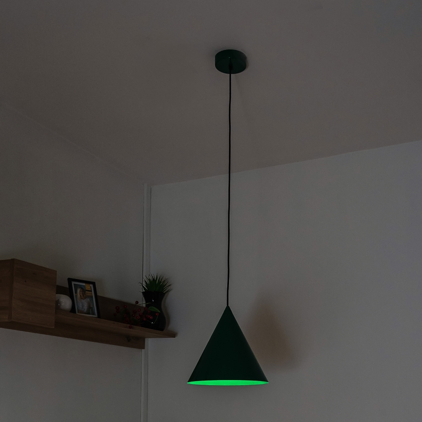 Hanglamp aan kabel ETNA II 1xE27/15W/230V Ø 25 cm groen