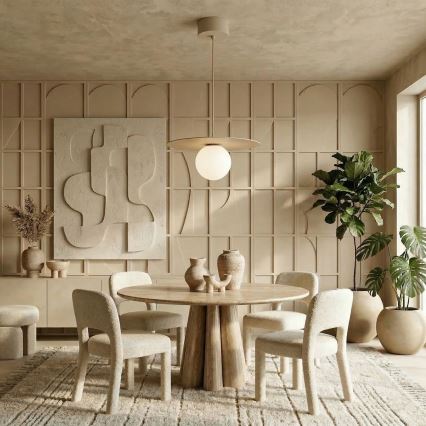 Hanglamp aan kabel FLAT 1xE27/15W/230V beige