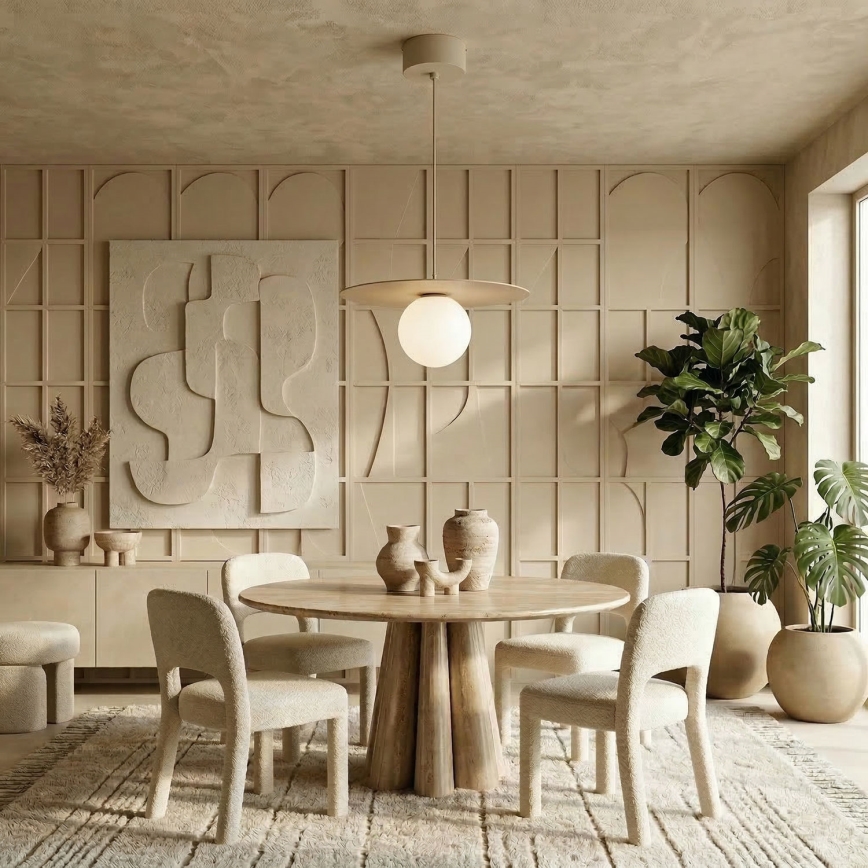 Hanglamp aan kabel FLAT 1xE27/15W/230V beige