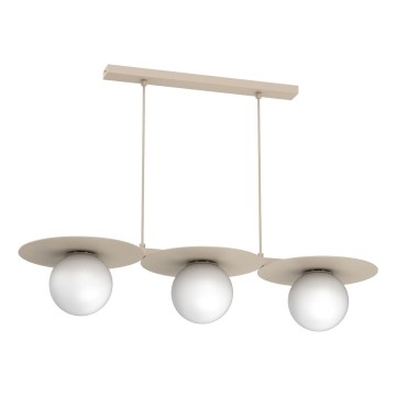 Hanglamp aan kabel FLAT 3xE27/15W/230V beige