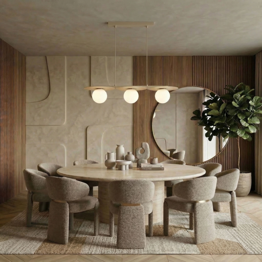 Hanglamp aan kabel FLAT 3xE27/15W/230V beige
