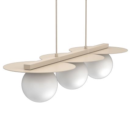 Hanglamp aan kabel FLAT 3xE27/15W/230V beige