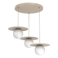 Hanglamp aan kabel FLAT 3xE27/15W/230V beige