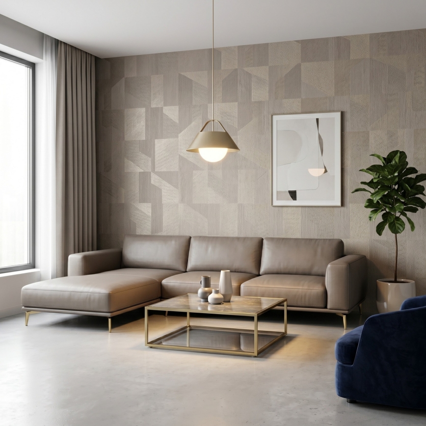 Hanglamp aan kabel FUNDA 1xE27/15W/230V bronskleurig