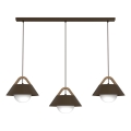 Hanglamp aan kabel FUNDA 3xE27/15W/230V bruin