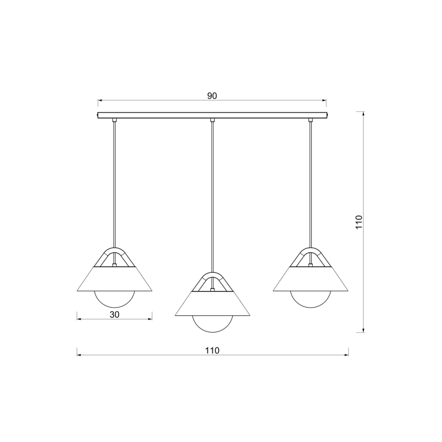 Hanglamp aan kabel FUNDA 3xE27/15W/230V bruin