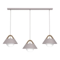 Hanglamp aan kabel FUNDA 3xE27/15W/230V crème