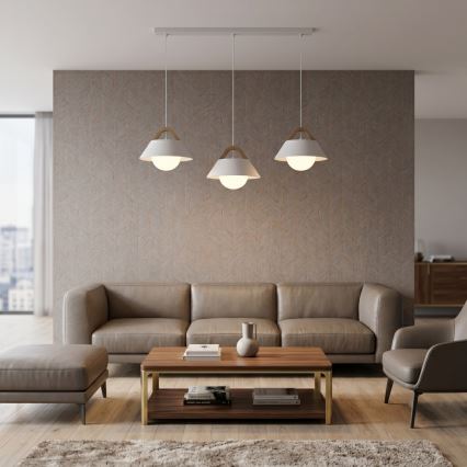 Hanglamp aan kabel FUNDA 3xE27/15W/230V crème