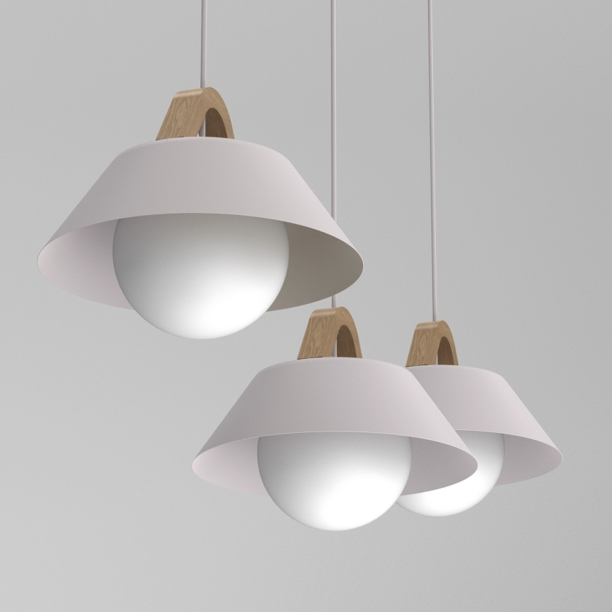 Hanglamp aan kabel FUNDA 3xE27/15W/230V crème