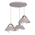Hanglamp aan kabel FUNDA 3xE27/15W/230V crème