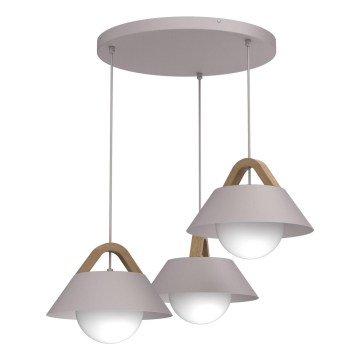 Hanglamp aan kabel FUNDA 3xE27/15W/230V crème