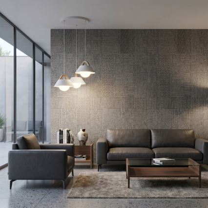 Hanglamp aan kabel FUNDA 3xE27/15W/230V crème