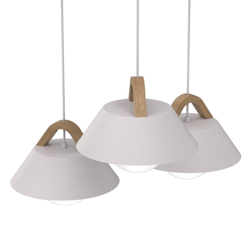 Hanglamp aan kabel FUNDA 3xE27/15W/230V crème