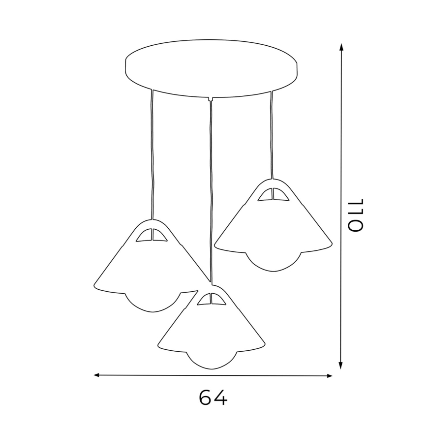 Hanglamp aan kabel FUNDA 3xE27/15W/230V crème