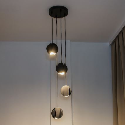 Hanglamp aan kabel GAMBIT 4xGU10/10W/230V zwart