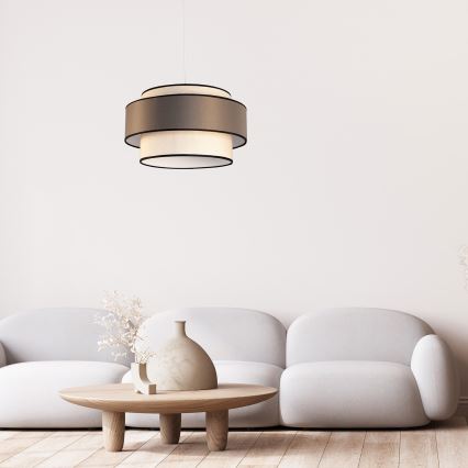 Hanglamp aan kabel GRACE 1xE27/60W/230V Ø 40 cm crème/grijs