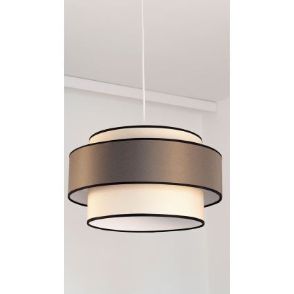 Hanglamp aan kabel GRACE 1xE27/60W/230V Ø 40 cm crème/grijs