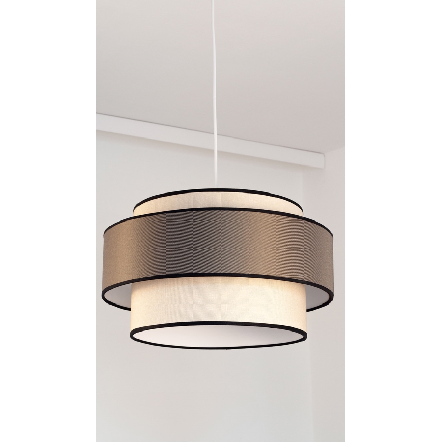 Hanglamp aan kabel GRACE 1xE27/60W/230V Ø 40 cm crème/grijs