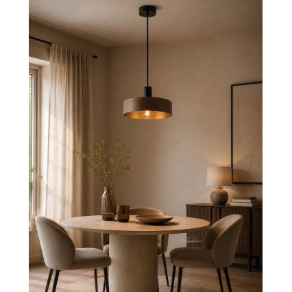 Hanglamp aan kabel HAKI 1xE27/60W/230V bruin/zwart