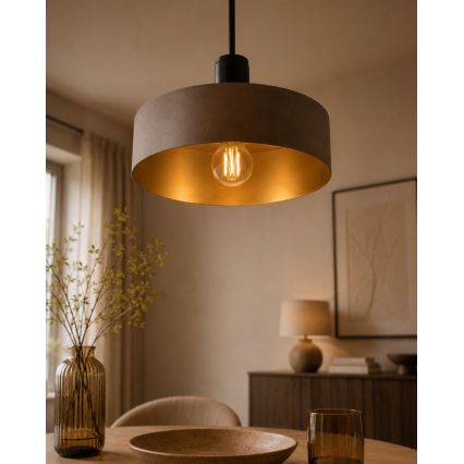 Hanglamp aan kabel HAKI 1xE27/60W/230V bruin/zwart