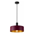 Hanglamp aan kabel HAKI 1xE27/60W/230V wijnrood/zwart