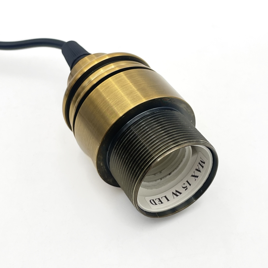 Hanglamp aan kabel HECTOR 1xE27/15W/230V wit/messing Ø 25 cm