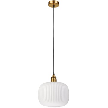 Hanglamp aan kabel HECTOR 1xE27/15W/230V wit/messing Ø 25 cm